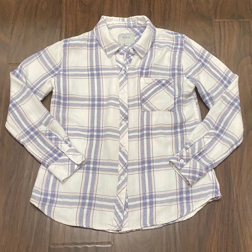 Rails Hunter Blue, Pink and White Plaid Button-Down Shirt